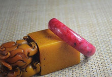 Load image into Gallery viewer, 10% OFF- 57/58/59 mm Certified Natural Red Emerald A*Jade Handcarved Bangle X02