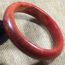 Load image into Gallery viewer, 10% OFF- 57/58/59 mm Certified Natural Red Yellow Jadeite Emerald A*Jade HandCarved Ruyi Flower Bangle A1600