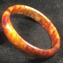 Load image into Gallery viewer, 10% OFF- 58/59/60 mm Certified Natural Red Yellow Jadeite Emerald A*Jade HandCarved Ruyi Flower Bangle A042