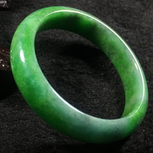 Load image into Gallery viewer, 10% OFF- 57/58/59 mm Certified Natural Green Jadeite Emerald A*Jade HandCarved Bangle A064