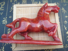 Load image into Gallery viewer, 4''L-Chinese Antique Genuine Natural Red Jade HandCarved Lucky Horse Statue