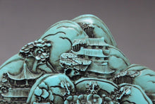 Load image into Gallery viewer, 5.75''L- Chinese Natural Antique Exquisite Turquoise Handcarved Sculpture Landscape Statue