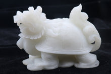 Load image into Gallery viewer, 4.72''/120mm L-Chinese Genuine Natural White Jade Handcarved Lucky Auspicious Statue