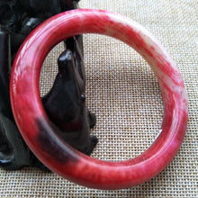 Load image into Gallery viewer, 10% OFF- 56/57/58 mm Certified Natural Red Jadeite Emerald A*Jade Handcarved Bangle Z939
