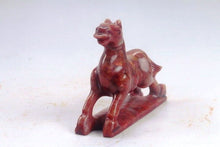 Load image into Gallery viewer, 4.72''L-Chinese Antique Genuine Natural Red Jade HandCarved Lucky Horse Statue