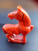 Load image into Gallery viewer, 4.57''H-Chinese Antique Genuine Natural Red Jade HandCarved Lucky Horse Statue