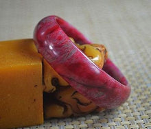 Load image into Gallery viewer, 10% OFF- 58/59/60 mm Certified Natural Red Emerald A*Jade Handcarved Bangle X30