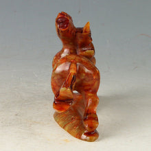 Load image into Gallery viewer, 6.14''L-Chinese Antique Genuine Natural Red Jade HandCarved Lucky Horse Statue