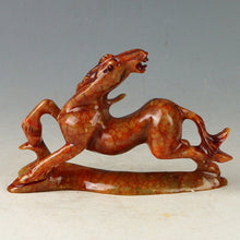 Load image into Gallery viewer, 6.14''L-Chinese Antique Genuine Natural Red Jade HandCarved Lucky Horse Statue