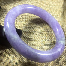 Load image into Gallery viewer, 10% OFF- 56/57/58 mm Certified Natural Lavender Jadeite Emerald A*Jade HandCarved Bangle A018