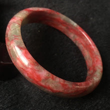 Load image into Gallery viewer, 10% OFF- 56/57/58mm Certified Natural Red Peach Blossom Emerald A*Jade HandCarved Bangle A008