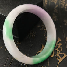 Load image into Gallery viewer, 10% OFF- 56/57/58mm Certified Natural 3 Color Jadeite Emerald A*Jade HandCarved Bangle A06