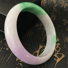 Load image into Gallery viewer, 10% OFF- 56/57/58mm Certified Natural 3 Color Jadeite Emerald A*Jade HandCarved Bangle A06