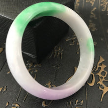 Load image into Gallery viewer, 10% OFF- 56/57/58mm Certified Natural 3 Color Jadeite Emerald A*Jade HandCarved Bangle A06