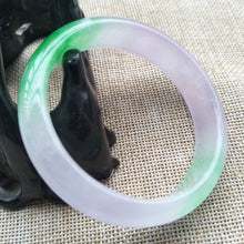 Load image into Gallery viewer, 10% OFF- 56/57/58mm Certified Natural 3 Color Jadeite Emerald A*Jade HandCarved Bangle Z602