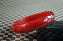 Load image into Gallery viewer, 10% OFF- 58/59/60mm Certified Natural Red Xiu Emerald A*Jade HandCarved Bangle W30
