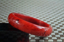 Load image into Gallery viewer, 10% OFF- 58/59/60mm Certified Natural Red Xiu Emerald A*Jade HandCarved Bangle W30
