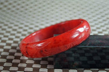 Load image into Gallery viewer, 10% OFF- 58/59/60mm Certified Natural Red Xiu Emerald A*Jade HandCarved Bangle W30