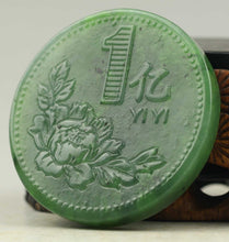 Load image into Gallery viewer, 10% OFF- Certified Natural Jadeite Emerald Jade Handcarved Qianbi Pendant《Grade A》0423