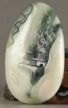 Load image into Gallery viewer, 10% OFF- Certified Natural Jadeite Emerald Jade Handcarved Mountain and Tower Landscape Pendant《Grade A》NO.X085