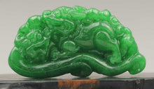 Load image into Gallery viewer, 10% OFF- Certified Natural Jadeite Emerald Jade Handcarved Double Dragon 望子成龙 Pendant《Grade A》NO.C832