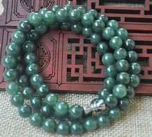 Load image into Gallery viewer, 10% OFF- 550mm/21in Certified Natural Jadeite Emerald Jade Handcarved Flower Pendant Necklace《Grade A》