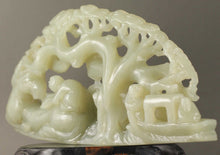 Load image into Gallery viewer, 5.5in/14cm H- Chinese Genuine Natural Jade HandCarved Beautiful Boating Landscape Statue NO.Z277