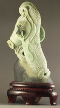 Load image into Gallery viewer, 9.1in/22.3cm H- Chinese Genuine Natural Nanyan Dushan Jade HandCarved Cucumber 飞黄腾达feihuangtenda Statue