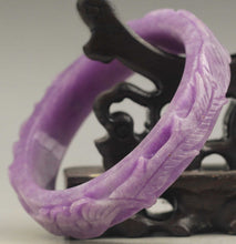 Load image into Gallery viewer, 10% OFF- 56/57/58 mm Certified Natural Jadeite Emerald A*Jade Handcarved Dragon Phenix Bangle NO.C885