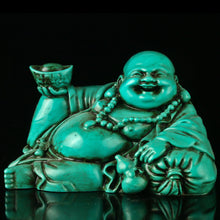 Load image into Gallery viewer, 4.25''L- Chinese Natural Antique Exquisite Turquoise Handcarved Sculpture Buddha Statue
