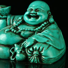 Load image into Gallery viewer, 4.25''L- Chinese Natural Antique Exquisite Turquoise Handcarved Sculpture Buddha Statue
