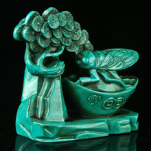 Load image into Gallery viewer, 3.54''L- Chinese Natural Antique Exquisite Turquoise Handcarved Sculpture Scenery Statue