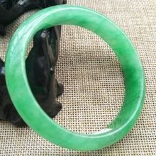 Load image into Gallery viewer, 10% OFF- 57/58/59 mm Certified Natural Jadeite Emerald A*Jade HandCarved Bangle P110