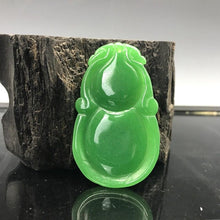 Load image into Gallery viewer, 10% OFF- Certified Natural Burmese Jadeite Emerald Jade HandCarved Gourd Pendant《Grade A》Z23