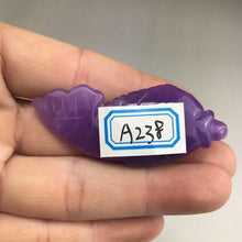 Load image into Gallery viewer, 10% OFF- Certified Natural Purple Jadeite Emerald Jade HandCarved Gold Fish Pendant《Grade A》A238