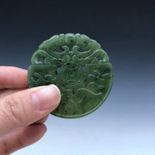 Load image into Gallery viewer, 10% OFF- Certified Natural Green Jadeite Emerald Jade HandCarved Dragon Pendant《Grade A》e76