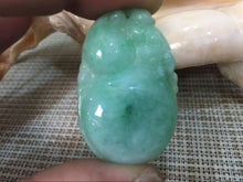 Load image into Gallery viewer, 10% OFF- Certified Natural Icy Jadeite Emerald Jade Tablet Translucent Dragon Ruyi Pendant《Grade A》2330