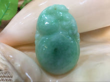 Load image into Gallery viewer, 10% OFF- Certified Natural Icy Jadeite Emerald Jade Tablet Translucent Dragon Ruyi Pendant《Grade A》2330