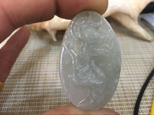 Load image into Gallery viewer, 10%OFF- Certified Natural Icy Lavender Jadeite Emerald Jade Translucent Guanyin Pendant《Grade A》0156