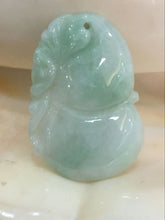 Load image into Gallery viewer, 10% OFF- Certified Natural Icy Jadeite Emerald Jade HandCarved Translucent Gourd Ruyi Pendant《Grade A》0593