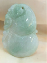 Load image into Gallery viewer, 10% OFF- Certified Natural Icy Jadeite Emerald Jade HandCarved Translucent Gourd Ruyi Pendant《Grade A》0593