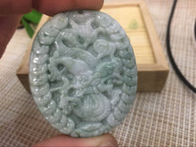 Load image into Gallery viewer, 10%OFF- Certified Natural Jadeite Emerald Jade HandCarved Translucent Dragon Pendant《Grade A》818
