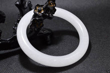 Load image into Gallery viewer, 10% OFF- 58/59/60mm Certified Natural White Jadeite Emerald A*Jade HandCarved Bangle A194089