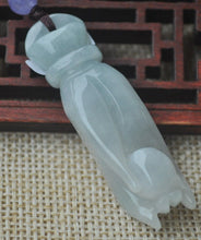 Load image into Gallery viewer, 10%OFF- Certified Natural Icy Jadeite Emerald Jade Translucent Guanyin Hand Pendant《Grade A》8544