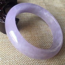 Load image into Gallery viewer, 10% OFF- 56/57/58mm Certified Natural Lavender Jadeite Emerald A*Jade HandCarved Bangle L005