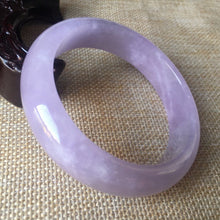 Load image into Gallery viewer, 10% OFF- 56/57/58mm Certified Natural Lavender Jadeite Emerald A*Jade HandCarved Bangle L005