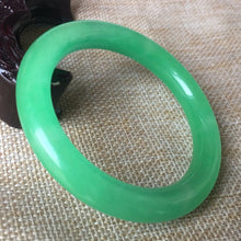 Load image into Gallery viewer, 10% OFF- 52/53/54mm Certified Natural Green Jadeite Emerald A*Jade HandCarved Bangle L025