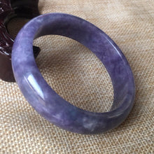 Load image into Gallery viewer, 10% OFF- 55/56/57mm Certified Natural Lavender Jadeite Emerald A*Jade HandCarved Bangle L036
