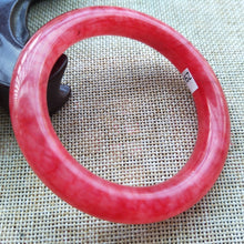 Load image into Gallery viewer, 10% OFF- 53/54/55mm Certified Natural Red Xiu Emerald A*Jade HandCarved Bangle Z921