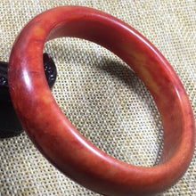 Load image into Gallery viewer, 10% OFF- 57/58/59 mm Certified Natural Red Yellow Jadeite Emerald A*Jade HandCarved Ruyi Flower Bangle A1600